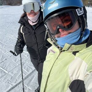 Blue Ski Helmet w/ Ski Goggles